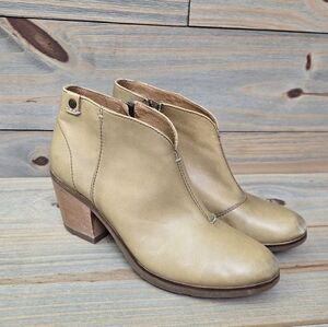 Bussola Reikiavik Ankle Boots Tan Leather Zip Ankle Fashion Boots Booties Sz 39